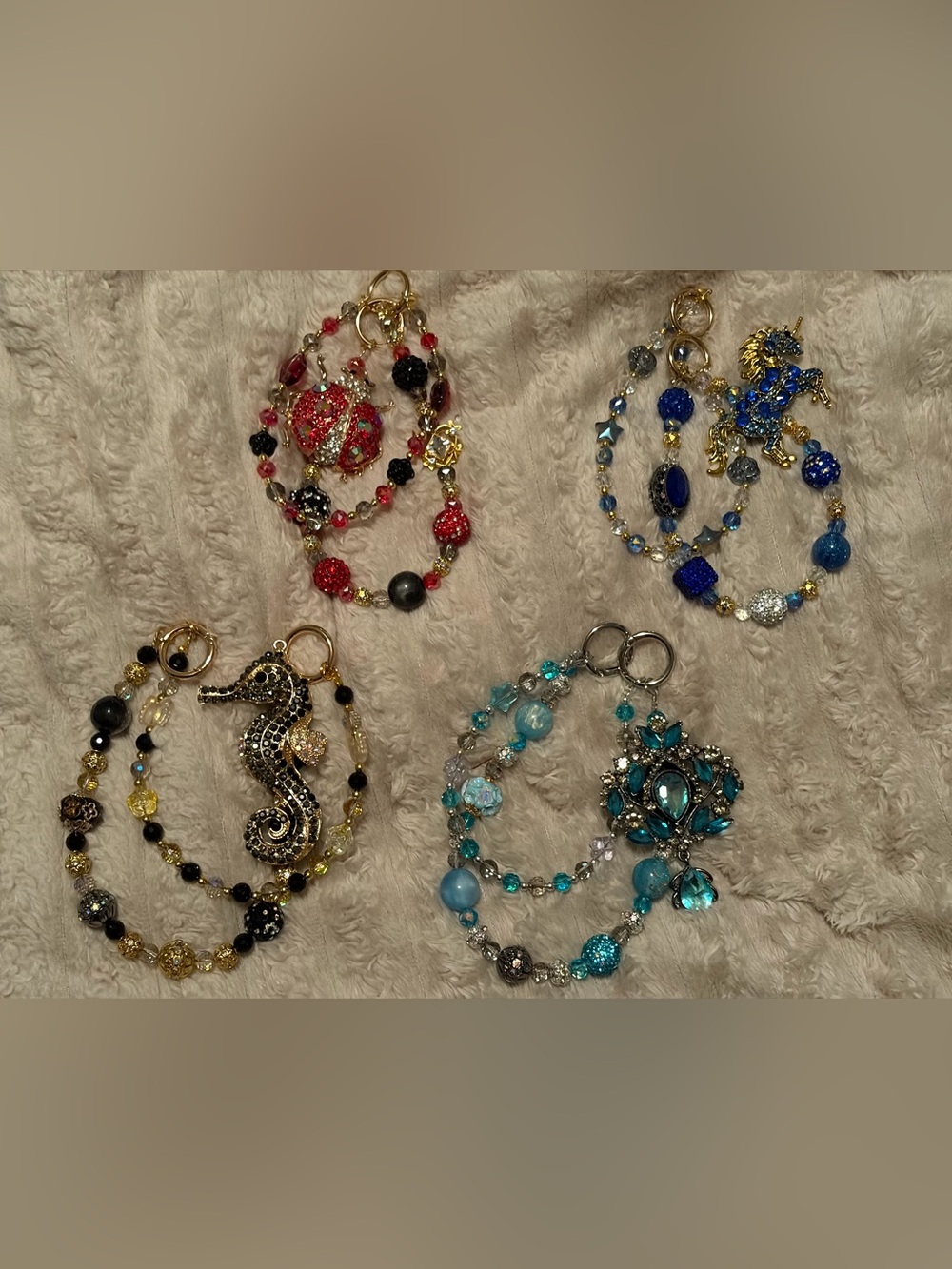Bag Charms Crystal Chain Multi-Strand